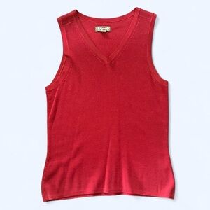 Vintage Red Tommy Bahama Size M Silk and Cotton Women’s Sweater Vest